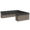 vidaXL 11 r&eacute;szes sz&uuml;rke polyrattan kerti &uuml;lőgarnit&uacute;ra p&aacute;rn&aacute;kkal