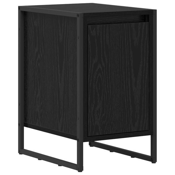 vidaXL &Eacute;jjeli asztal Fekete t&ouml;lgy 39,5 x 30 x 50 cm Faanyag