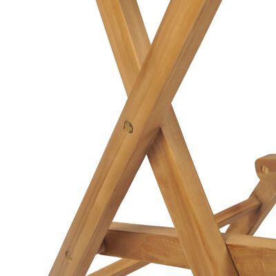 vidaXL 3 részes tömör tíkfa bisztrószett összecsukható székekkel