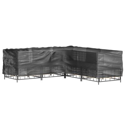 vidaXL 2 db L-alakú kerti bútorhuzat 16 fűzőlyukkal 250x250x70 cm