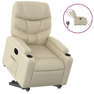 vidaXL elektromos kr&eacute;msz&iacute;nű műbőr fel&aacute;ll&aacute;st seg&iacute;tő d&ouml;nthető fotel