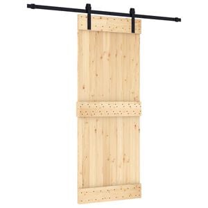 vidaXL Cs&uacute;sz&oacute; ajt&oacute; Term&eacute;szetes &eacute;s Fekete 80 x 210 cm Szil&aacute;rd Fenyőfa