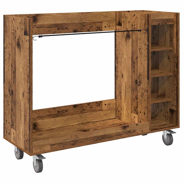 vidaXL Golf Szekr&eacute;ny ker&eacute;kkel Egysz&iacute;nű &Ouml;reg fa 120 x 45 x 98 cm