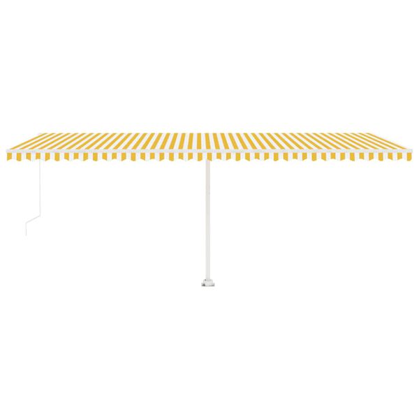 vidaXL s&aacute;rga &eacute;s feh&eacute;r k&eacute;zzel kih&uacute;zhat&oacute; LED-es napellenző 600 x 350 cm