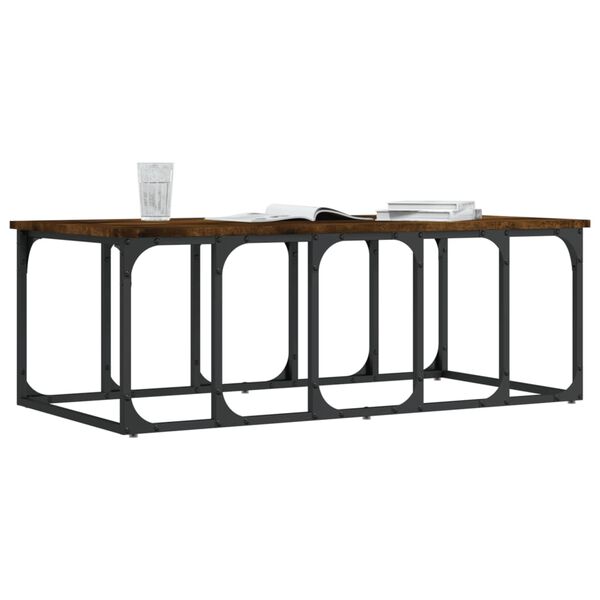 vidaXL f&uuml;st&ouml;s t&ouml;lgy sz&iacute;nű szerelt fa doh&aacute;nyz&oacute;asztal 100x50x35,5 cm