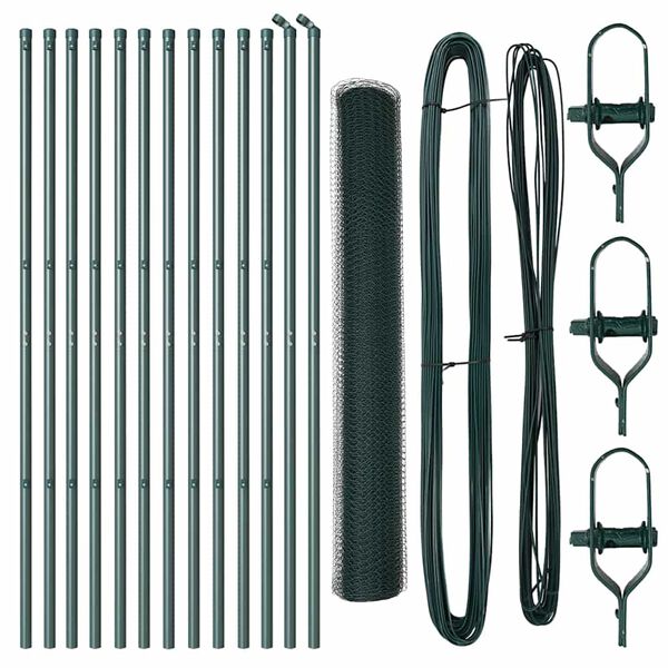 vidaXL Ker&iacute;t&eacute;soszlop Z&ouml;ld 25 x 1 m (25 mm h&aacute;l&oacute;) Ac&eacute;l