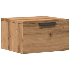 vidaXL k&eacute;zműves t&ouml;lgy sz&iacute;nű falra szerelhető &eacute;jjeliszekr&eacute;ny 34x30x20cm