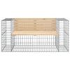 vidaXL t&ouml;m&ouml;r fenyőfa gabion kerti pad 143x71x65,5 cm