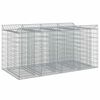 vidaXL Gabion emelt &aacute;gy 2 db 200 x 100 x 100 cm Horganyzott Ac&eacute;l Ez&uuml;st