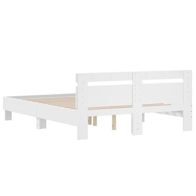 vidaXL fehér szerelt fa ágykeret fejtámlával 150 x 200 cm