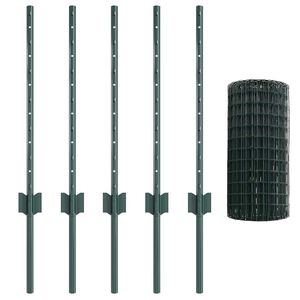 vidaXL Eur&oacute;pai ker&iacute;t&eacute;s oszloppal 10 x 0,6 m PVC-bevonatos ac&eacute;l Z&ouml;ld