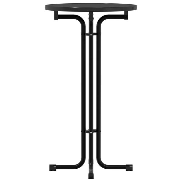 vidaXL fekete b&aacute;rasztal szerelt fa &eacute;s ac&eacute;l &Oslash;60x110 cm