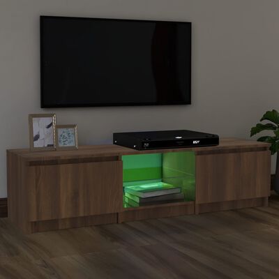 vidaXL barna tölgyszínű TV-szekrény LED-ekkel 140 x 40 x 35,5 cm