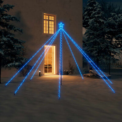 vidaXL bel- és kültéri kék karácsonyi favilágítás 576 LED-del 3,6 m