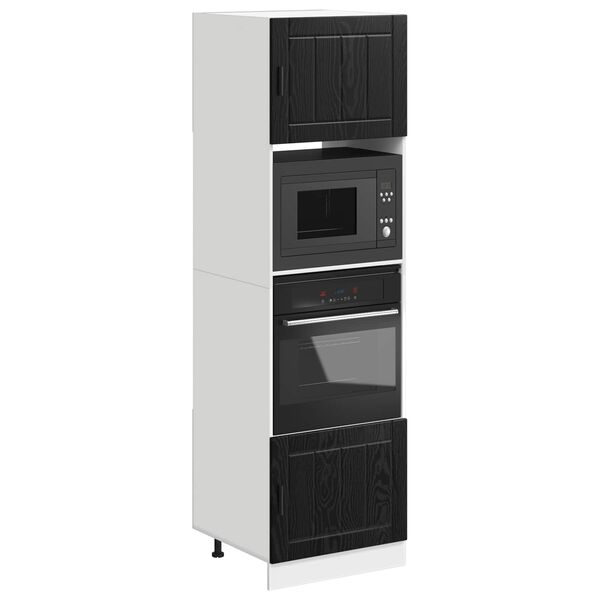 vidaXL Konyhaszekr&eacute;ny Fekete t&ouml;lgy 60 x 57 x 207 cm Faanyag