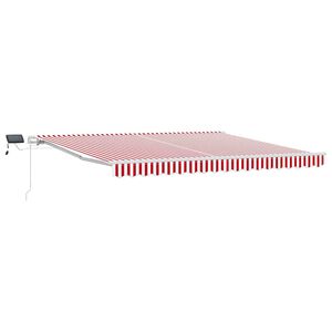 vidaXL Beh&uacute;zhat&oacute; napellenző Piros &eacute;s Feh&eacute;r 400 &times; 300 cm