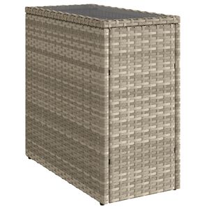 vidaXLvil&aacute;gossz&uuml;rke polyrattan kerti kisasztal &uuml;veg lappal58x27,5x55cm