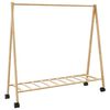 vidaXL bambusz ruha&aacute;llv&aacute;ny polcokkal &eacute;s kerekekkel 103 x 40 x 183 cm