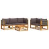 vidaXL 6 darabos kerti kanap&eacute;garnit&uacute;ra p&aacute;rn&aacute;kkal, ak&aacute;cfa &eacute;s k&ouml;t&eacute;l