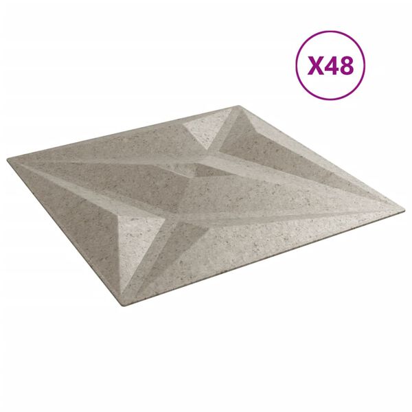 vidaXL 48 db betonmint&aacute;s XPS csillagmint&aacute;s fali panel 50 x 50 cm 12 m&sup2;