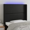 vidaXL fekete műbőr LED-es fejt&aacute;mla 103x16x118/128 cm