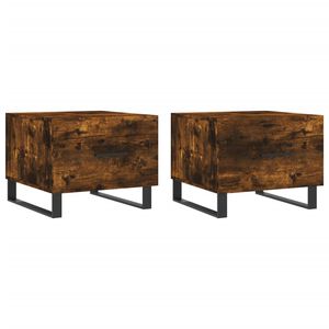 vidaXL 2 db f&uuml;st&ouml;s t&ouml;lgy szerelt fa doh&aacute;nyz&oacute;asztal 50 x 50 x 40 cm