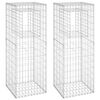 vidaXL 2 db vas gabionkosaras oszlop 50 x 50 x 140 cm