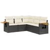 vidaXL Patio Sofa Set 5-szem&eacute;lyes Black and Cream