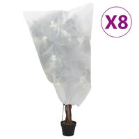 vidaXL 8 db növényvédő huzat zsinórral 70 g/m² 0,8 x 0,8 m