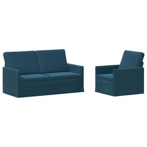 vidaXL Kanap&eacute; Szett 2 pcs K&eacute;k B&aacute;rsony