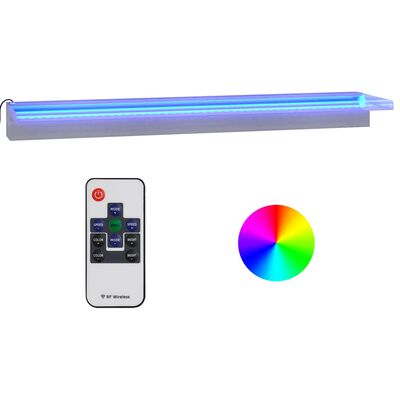 vidaXL rozsdamentes acél vízeséskifolyó RGB LED-ekkel 90 cm