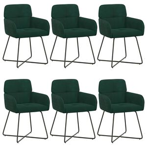 vidaXL &Eacute;tkező Sz&eacute;kek 6 pcs B&aacute;rsony S&ouml;t&eacute;tz&ouml;ld 59 x 56,5 x 86 cm
