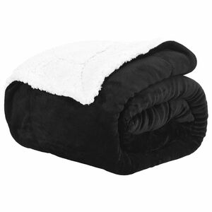 vidaXL Pl&eacute;d Fekete 130 x 150 cm 1 kg Gyapj&uacute;