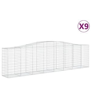 vidaXL 9 db &iacute;ves horganyzott vas gabion kos&aacute;r 400x50x100/120 cm
