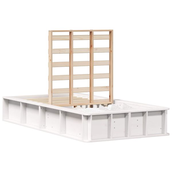 vidaXL &Aacute;gykeret Feh&eacute;r 80 x 200 cm T&ouml;m&ouml;r fenyőfa