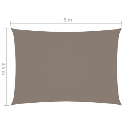 vidaXL tópszínű téglalap alakú oxford-szövet napvitorla 3,5 x 5 m
