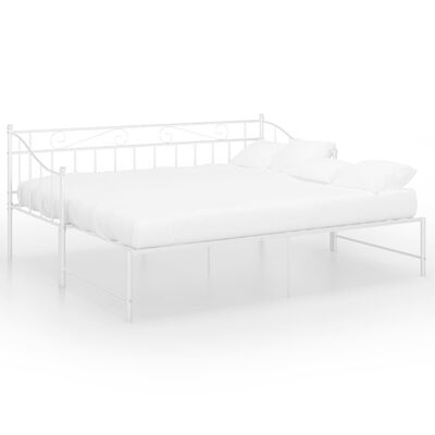 vidaXL fehér fém kihúzható kanapéágykeret 90 x 200 cm