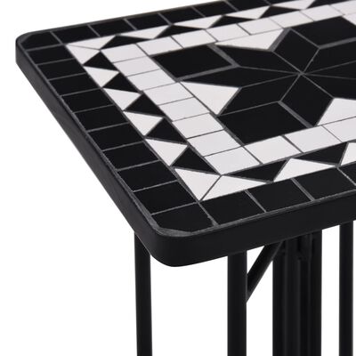 vidaXL fekete és fehér kerámia mozaik kisasztal