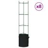 vidaXL 8 db acél és polipropilén paradicsomketrec növényzsákkal 154 cm