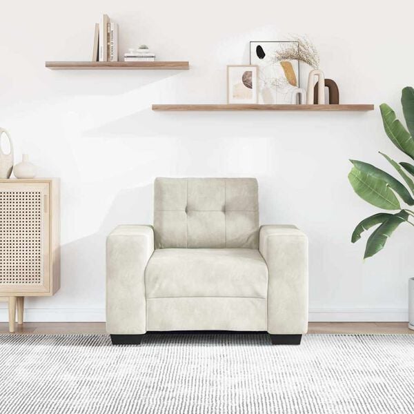 vidaXL kr&eacute;m b&aacute;rsony kanap&eacute;fotel 100x78x80 cm