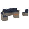 vidaXL 7 db sz&uuml;rke polyrattan kerti kanap&eacute;garnit&uacute;ra p&aacute;rn&aacute;kkal