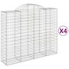 vidaXL 4 db &iacute;ves horganyzott vas gabion kos&aacute;r 200x50x160/180 cm