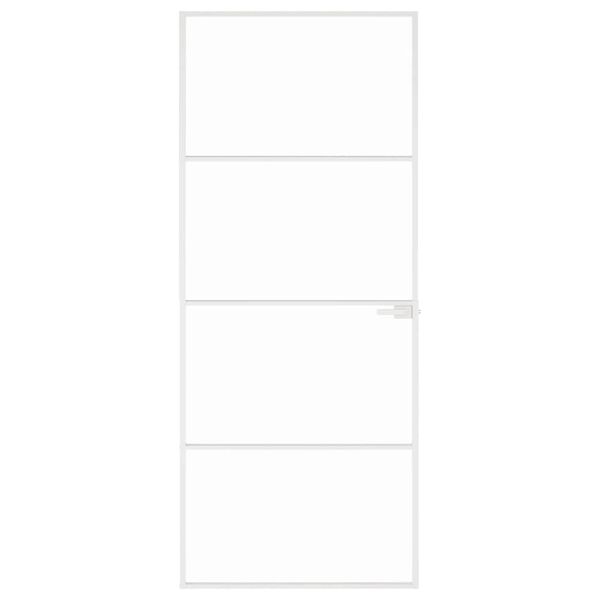 vidaXL fehér edzett üveg és alumínium vékony beltéri ajtó 83x201,5 cm