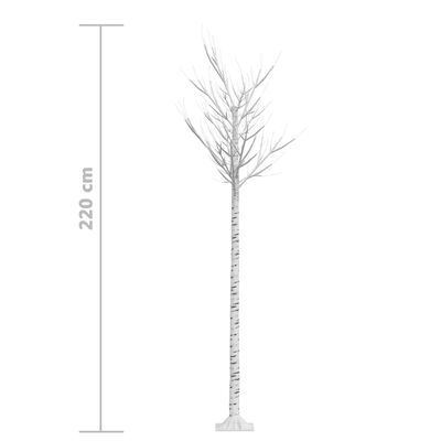 vidaXL 200 LED-es bel-/kültéri hideg fehér fűzfa karácsonyfa 2,2 m