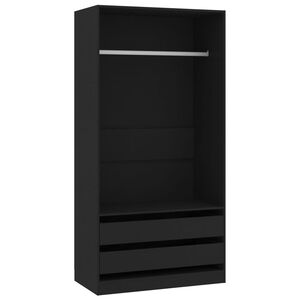 vidaXL fekete szerelt fa ruh&aacute;sszekr&eacute;ny 100 x 50 x 200 cm