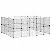vidaXL 36 paneles fekete ac&eacute;l kis&aacute;llatketrec ajt&oacute;val 175 x 140 x 70 cm