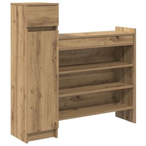 vidaXL Cipőszekr&eacute;ny fi&oacute;kkal Artisan t&ouml;lgy 100,5 x 28 x 100 cm Faanyag