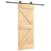 vidaXL Cs&uacute;sz&oacute; ajt&oacute; Term&eacute;szetes &eacute;s Fekete 70 x 210 cm Szil&aacute;rd Fenyőfa