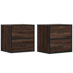 vidaXL 2db barna t&ouml;lgy sz&iacute;nű fali &eacute;jjeliszekr&eacute;ny 40 x 31 x 39,5 cm