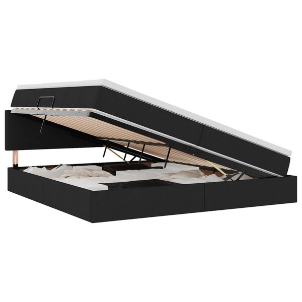 vidaXL &Aacute;gy t&aacute;rol&oacute;val &eacute;s LED l&aacute;mp&aacute;val leddel Fekete 200 x 200 cm sz&ouml;vet